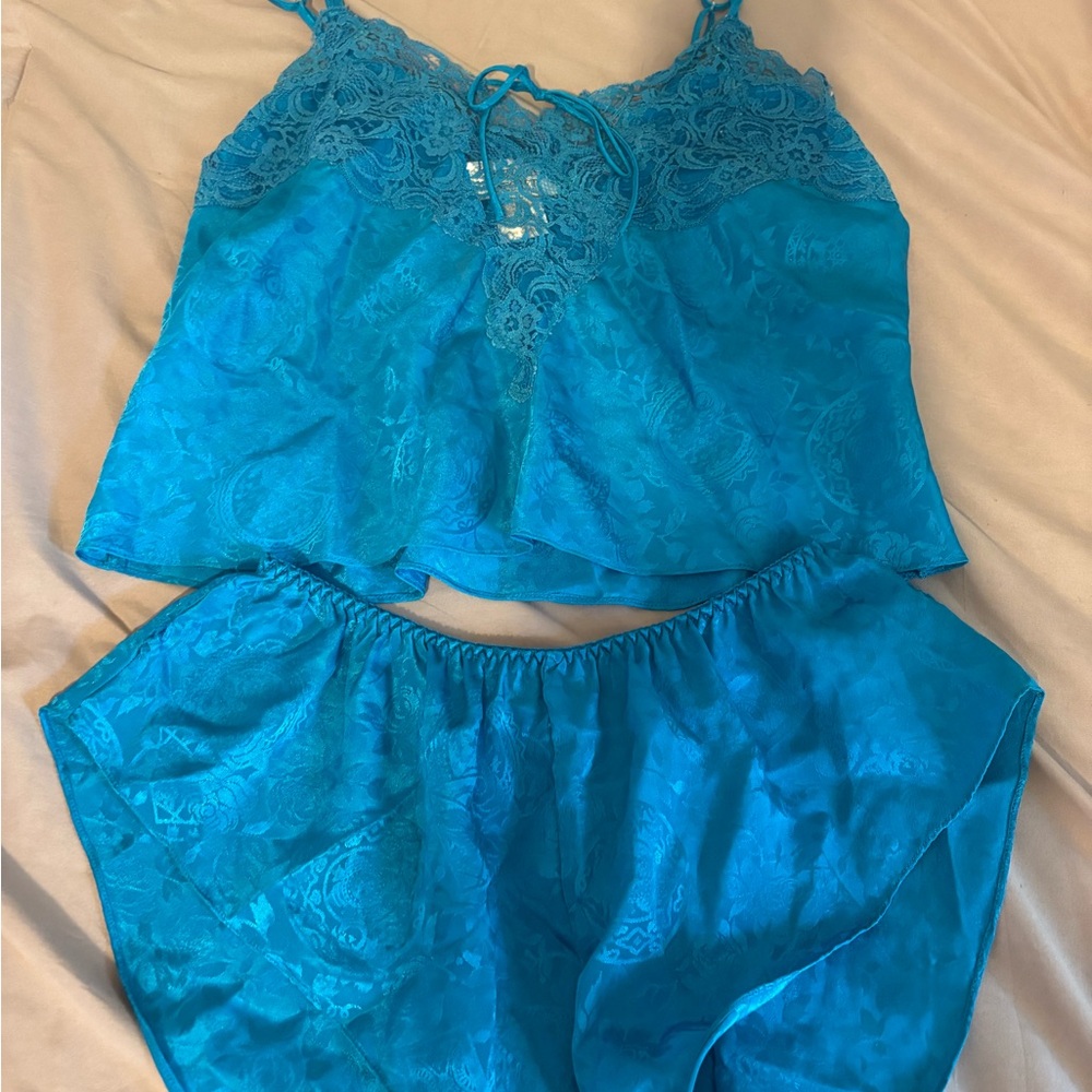 Victoria's Secret Turquoise Lace Pajama Set